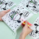 Cartoon self-sealing zipper bag A5 file test paper storage pull ring pen bag jewelry accessories plastic frosted packaging bag