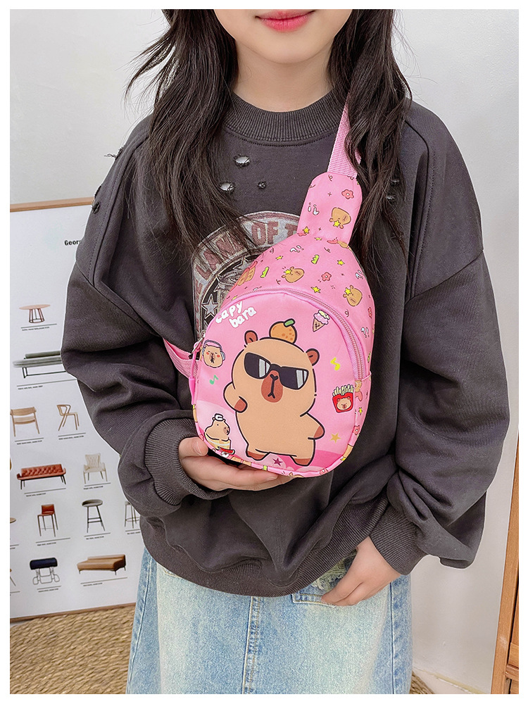 Kid'S Nylon Capybara Cute Square Zipper Fanny Pack display picture 12