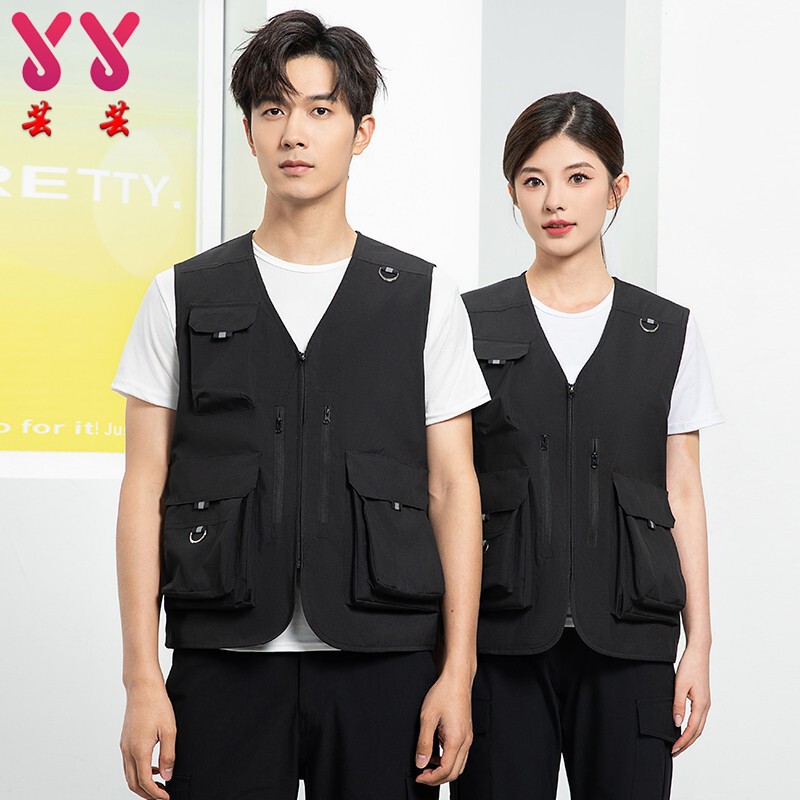 Event Photographer Workwear Vest with Printed Logo Photo Studio Travel Photography Crew Breathable Workwear Vest