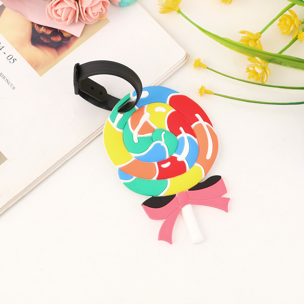 Tarjeta de equipaje de goma blanda de PVC de dibujos animados, tarjeta de facturación de embarque de silicona, etiqueta de viaje, mochila escolar para niños, lista al por mayor