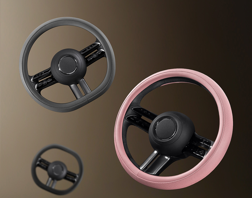 New car steering wheel cover for women, suitable for all seasons, made of leather, cute, non-slip, sweat-absorbent, breathable, cross-border wholesale