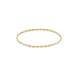 Good-looking 18 gold Women's simple very small twist delicate 18K gold ring titanium steel gold-plated