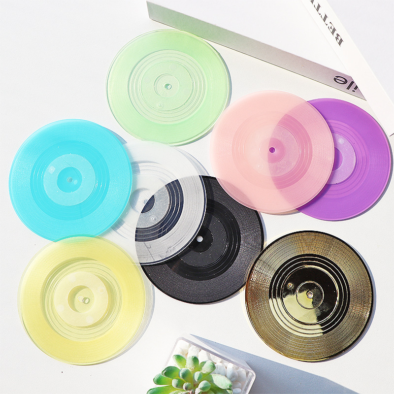 Customizable Vinyl Record Coaster Material Retro Record Player Cd Mat Non-Slip Placemat Nfc Music