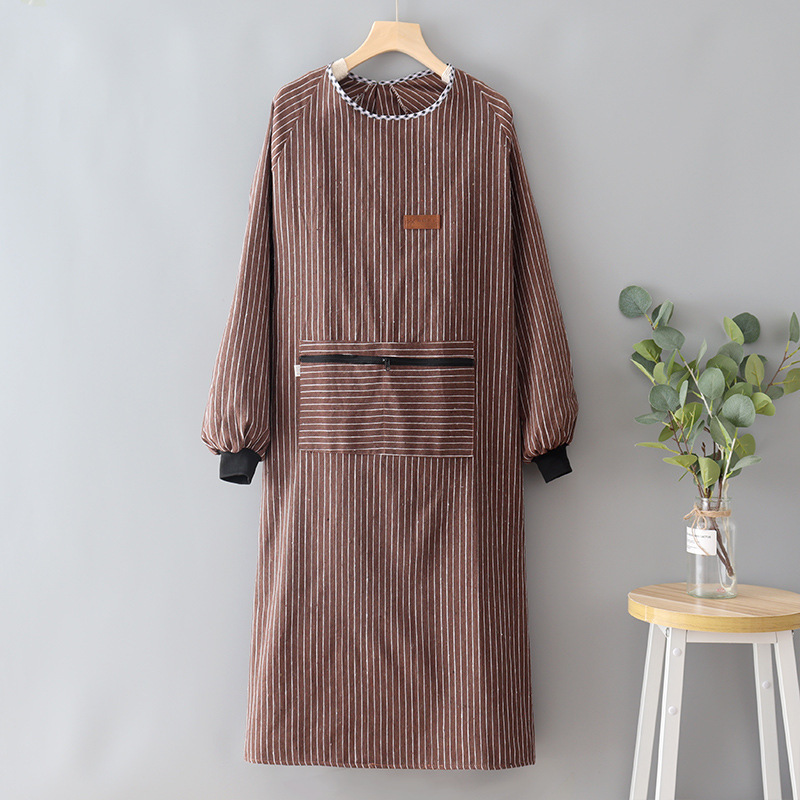 デニムエプロン レディース 長袖 メンズ スモック 作業服 工場溶接 耐摩耗性 耐油性 厚手生地|undefined
