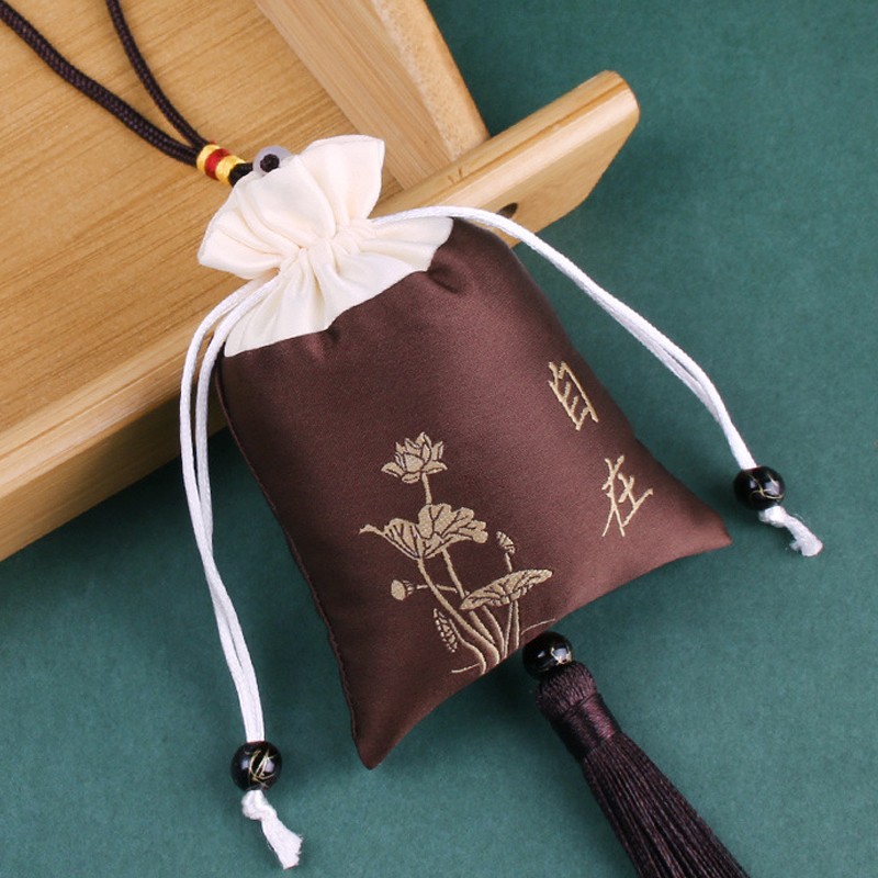 Bolsita bolsita bolsa vacía Dragon Boat Festival portátil repelente de mosquitos bolsa DIY azul y blanco bolsa de lino de algodón bolsa bolsita