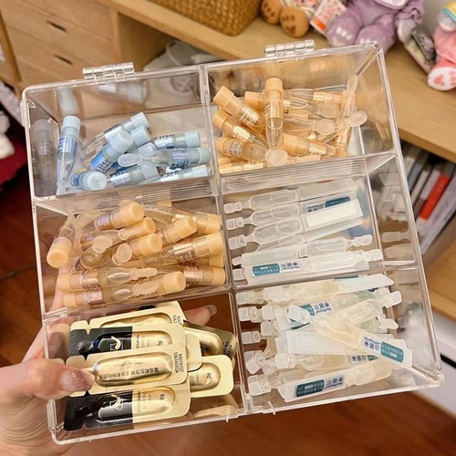 Disposable Essence Storage Box Cosmetics Perfume Lipstick Sample Invisible Lens Storage Box Transparent Flip Cover Dustproof 