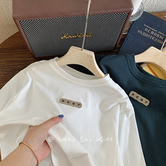 Children's T-shirt 2024 Bangcheng Spring Korean style solid color customized long-sleeved T-shirt casual top for boys and middle-aged children F0307