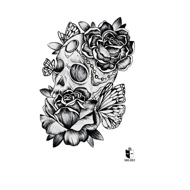 Animal blanco y negro desechable pegatinas de tatuaje belleza pegatinas de tatuaje moda estética patrón de personalidad dama pegatinas de tatuaje