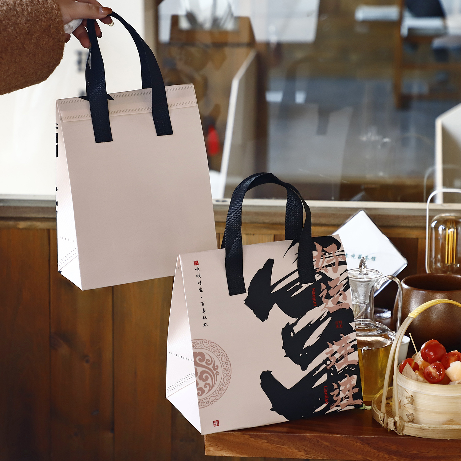 好运连连铝箔保温袋潮流加厚大容量防水无纺布手提袋批发厂家直销