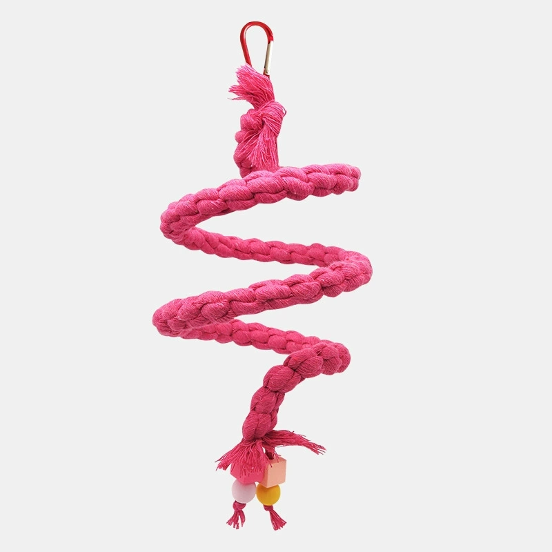 Попугай скалолазание по веревке для птиц, стоковая ватная веревка, вращающаяся лестница, цветная пружина сплошной цвет веревки, большая маленькая игрушка попугай