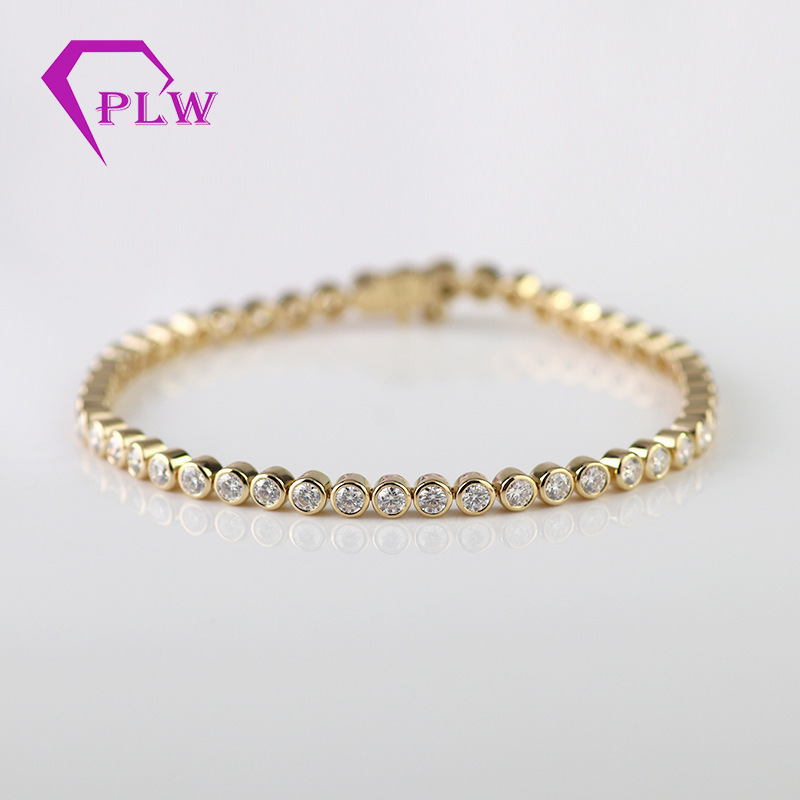Foreign trade best selling bracelet 18K gold Lady moissanite bracelet European and American fashion trendy carat couple jewelry wholesale