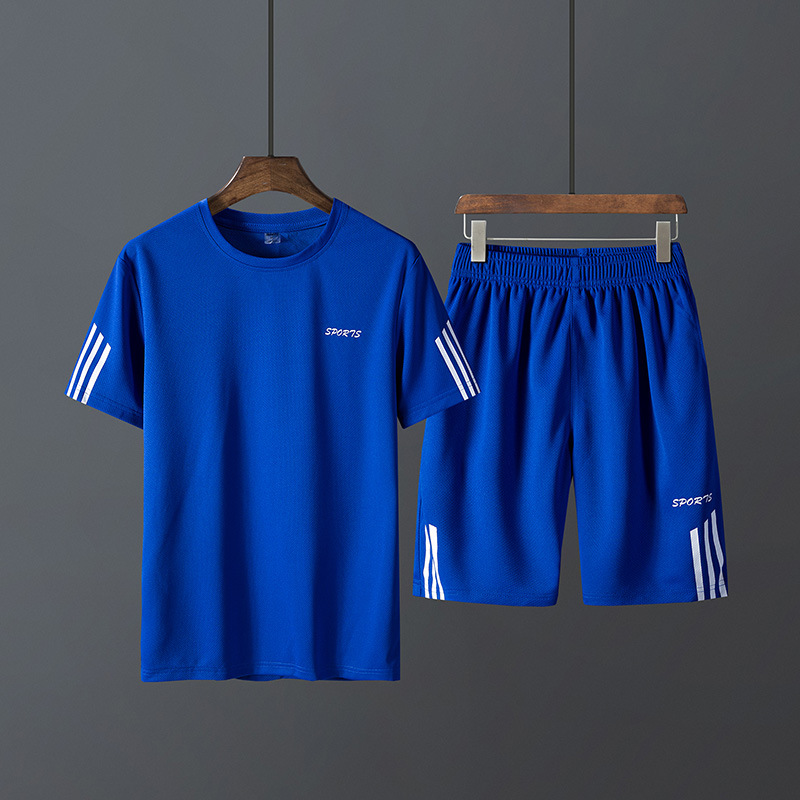 Set de mangas cortas de verano para hombres delgado acondicionamiento rápido ropa de secado hombre juego deportivo casual pantalones cortos sueltos dos piezas para correr