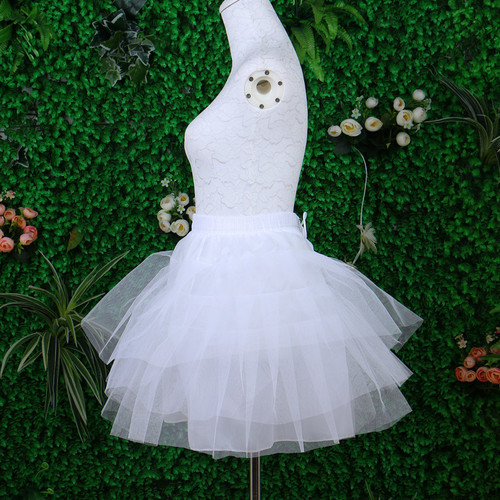 4-layer violent maid outfit Lolita puffed skirt short daily boneless petticoat short skirt petticoat short wedding dress skirt