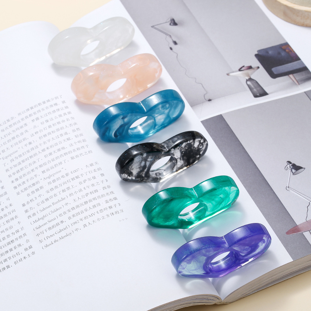 (2개) 심플 러브 엄지 책받침 수지 책갈피 책받침 독서 보조도구 책 확장기 접착제 선물 장식