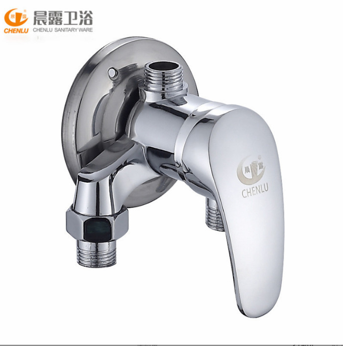 Chenlu 304 ステンレス鋼表面実装三角シャワーミキシングバルブ蛇口給湯器シャワースイッチ制御バルブ|undefined
