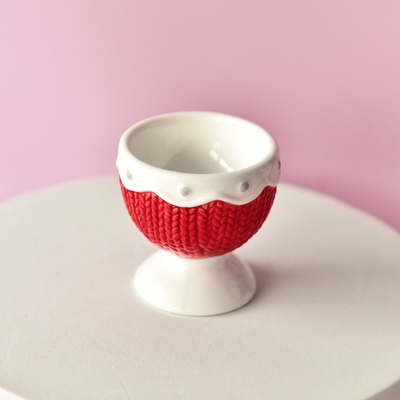 Desayuno de cerámica de estilo europeo taza de huevo mesa de comedor huevo estante titular Copa huevo al vapor estante titular