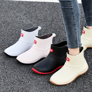 New Couple Waterproof Shoes Men's and Women's Rain Shoes Short Tube Student Korean Style Rain Boots All-match Thick-soled Wear-resistant Non-slip Water Boots