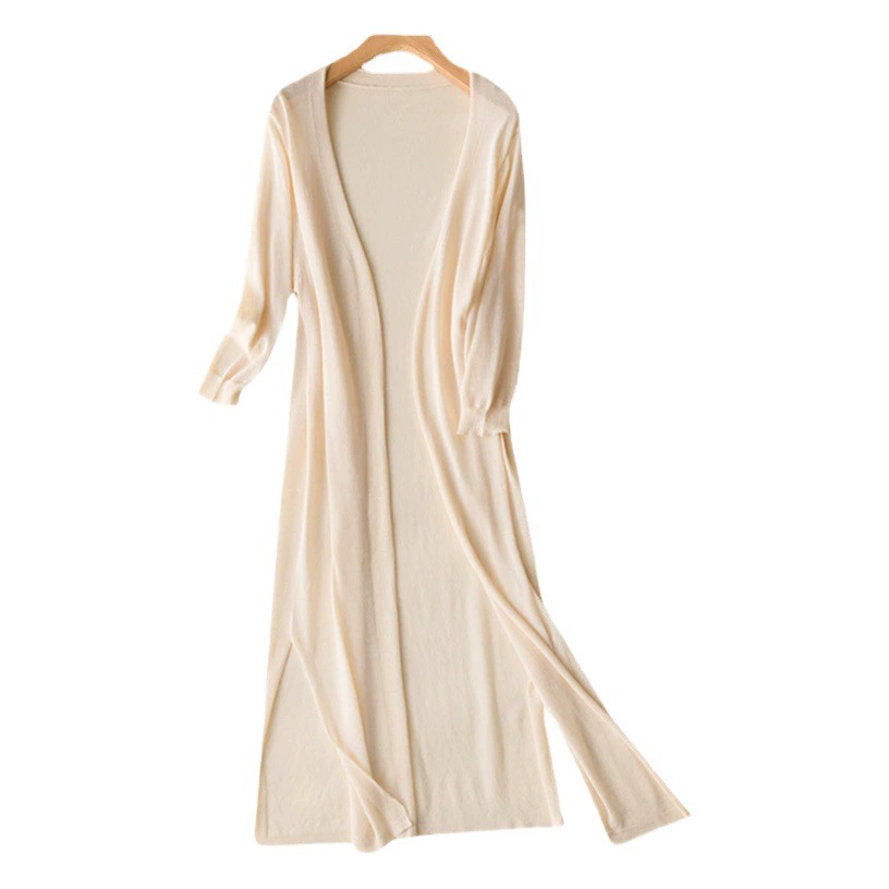 Летняя трансграничная одежда из ледяного шелка для защиты от солнца, рубашка для кондиционированных помещений, вязаный кардиган для женщин, летняя ажурная накидка для защиты от солнца с перфорированным дизайном.