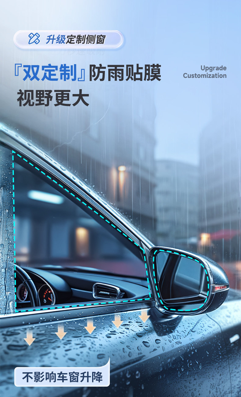 Car Rearview Mirror Rainproof Film, Anti-glare, Anti-fog Stickers