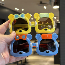 2024新款儿童太阳镜宝宝墨镜卡通小熊造型眼镜男童女童拍照眼镜