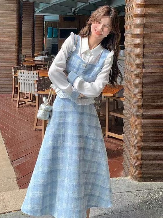 Tweed Style Suit Skirt for Women Spring & Fall 2025 New Preppy Style High-End Super Popular Internet Celebrity Hot Style Long-Sleeved Two-Piece Set