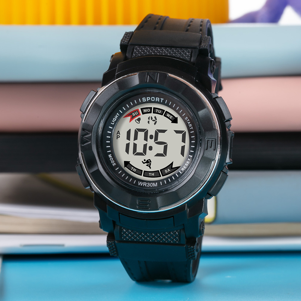 Cronógrafo deportivo coreano alarma estudiantes pequeños relojes multifuncionales tendencia juvenil luz nocturna relojes electrónicos al por mayor