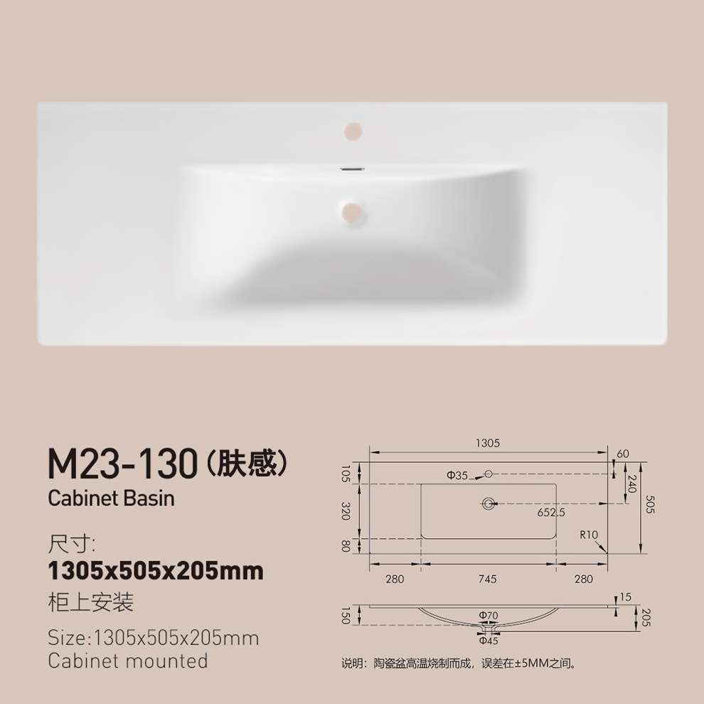 Lavabo de baño, lavabo individual, lavabo integrado de cerámica, lavabo de lado delgado, mesa simple, lavabo izquierdo y derecho, esquinas cortadas
