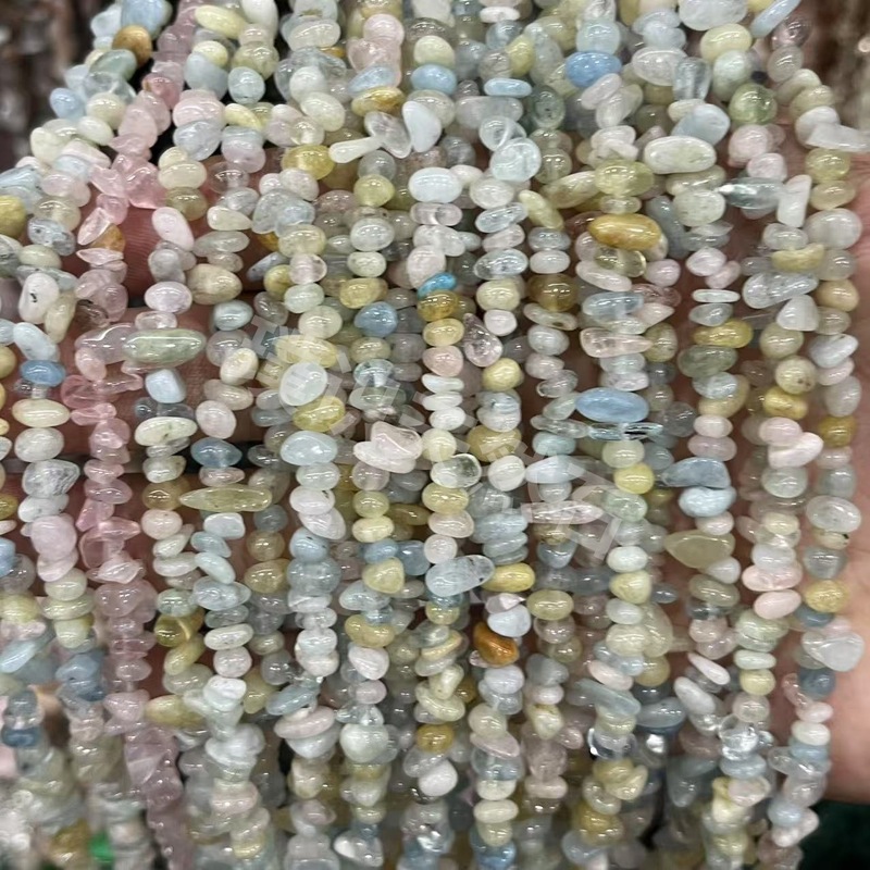 3-5mm天然水晶原石碎石打孔随形石消磁石散珠DIY饰品配件厂家批发|undefined