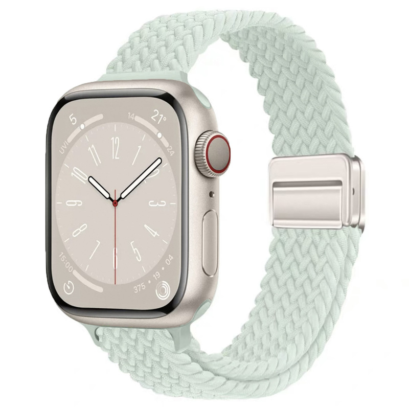 适用苹果applewatch小蛮腰磁吸扣编织表带9876可调节松紧女生表带|undefined