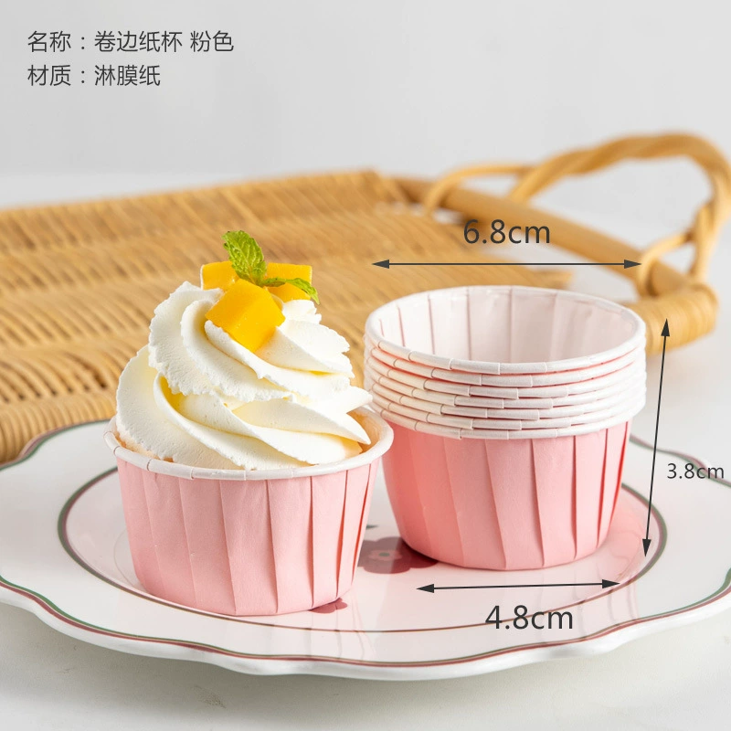 Печатные силиконовые формочки MeiDi Christmas Cupcake Cartoon Rolled-Edge Muffin Cups, термостойкие бумажные формочки для выпечки, упаковка 50