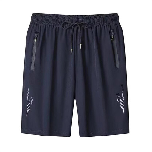 Men's Ice Silk Shorts Men's Summer Thin Version Sports Casual Breathable Men's Five-Finger Shorts Men's Loose Plus Size 5-Finger Shorts