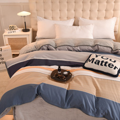 2F冬季加絨被套單件全棉ab面珊瑚絨單面牛奶絨雙面兩用一絨一棉被