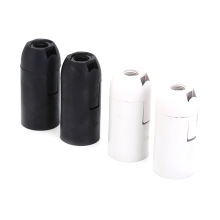 现货跨境E14螺口灯头卡式光身塑料灯头灯座灯饰配件