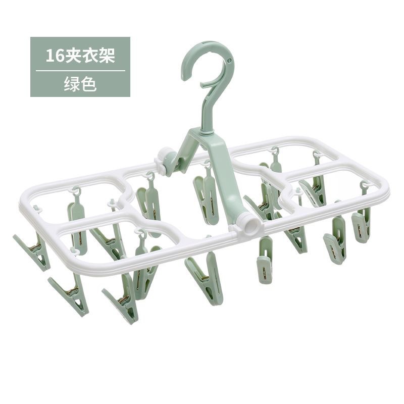16 percha de secado plegable ropa interior calcetines clip con clip de secado de plástico antideslizante a prueba de viento