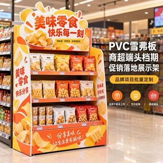 PVC雪弗板商超端头促销落地展示架档期新品堆头陈列可批量定制