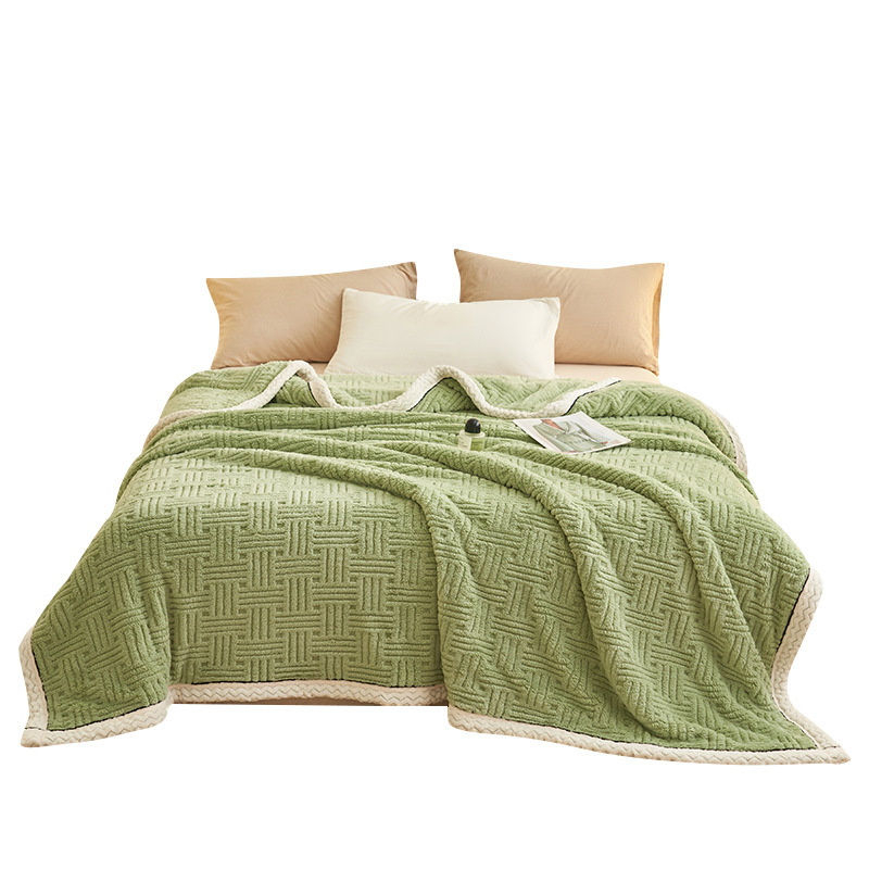 Invierno de invierno leche gruesa mantas de peluche de oficina siesta mantas de coral de peluche dormitorio mantas sofá