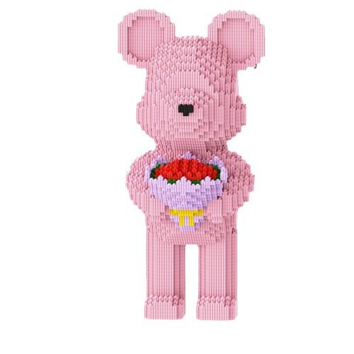 ChaoLeSen Mini Particle Building Blocks Assembly Violent Bear Brain-Teasing Adult High Difficulty 3D Puzzle Girl Toy
