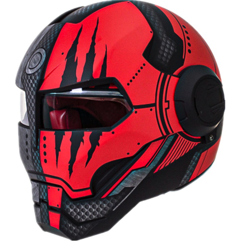 Casco de coche eléctrico motocicleta personalidad Cool retro moda casco completo fuera de la carretera fantasma cara casco femenino especial en forma de fábrica al por mayor