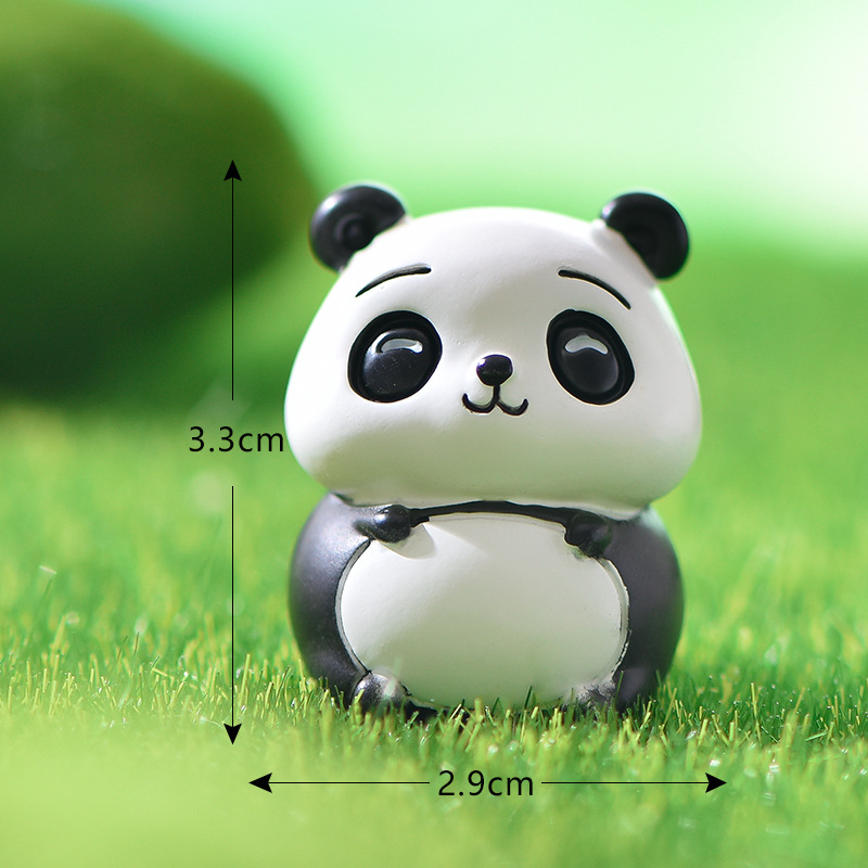 新商品のパンダシリーズの微景観園芸diy造景部品のいたずらかわいい竹パンダの置物を食べます。