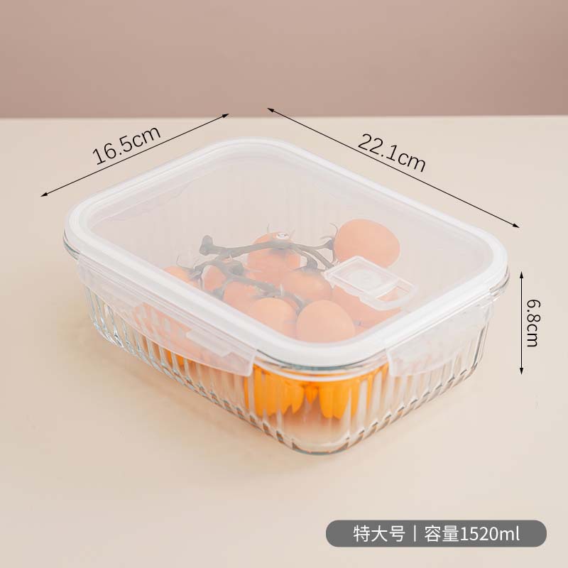 Fiambrera de vidrio, caja de conservación fresca redonda, tazón de conservación fresca de vidrio sellado, caja de almuerzo especial para horno microondas al por mayor para el hogar