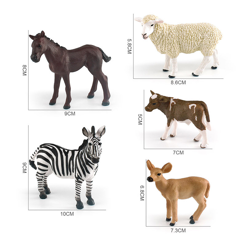 Modelo animal de simulación transfronteriza ciervo de cola blanca macho cebra vaca oveja árabe foal decoración de escritorio adornos