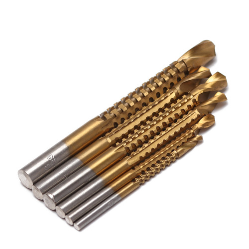 Woodworking sawtooth twist drill bit high-speed steel round handle saw drill set hand electric drill punching groove tool woodworking drill bit