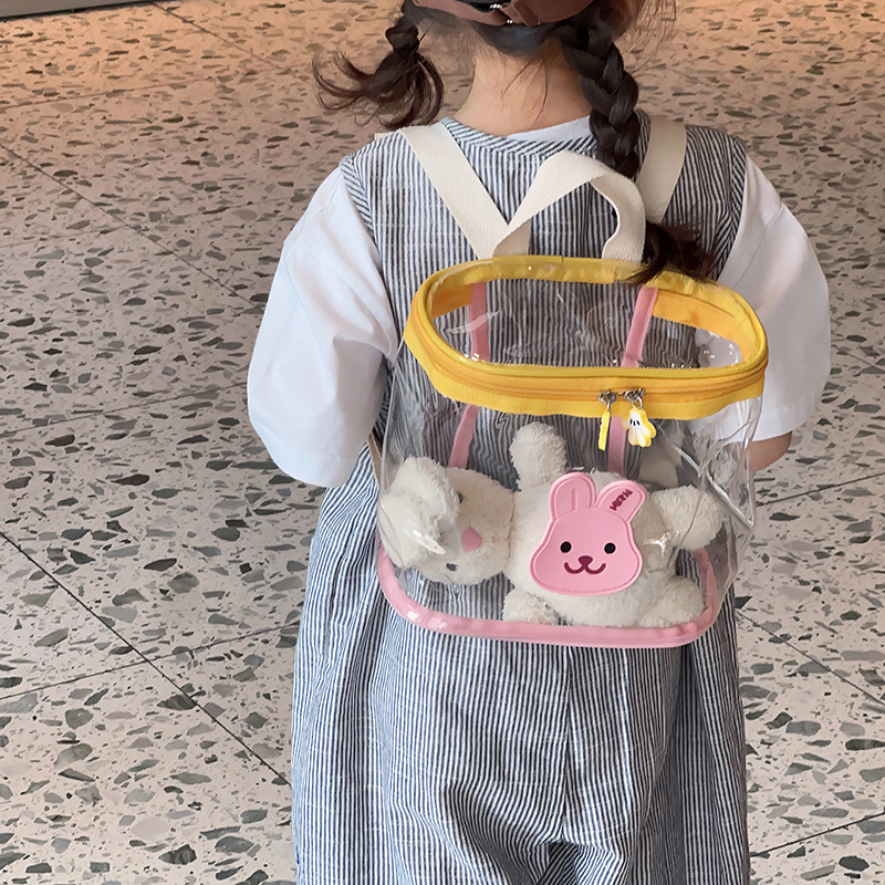 Jardín de infantes mochila para niños lindos osos bolsas de jalea transparentes para niños y niñas nuevas mochilas para niños a prueba de rociadores comercio exterior