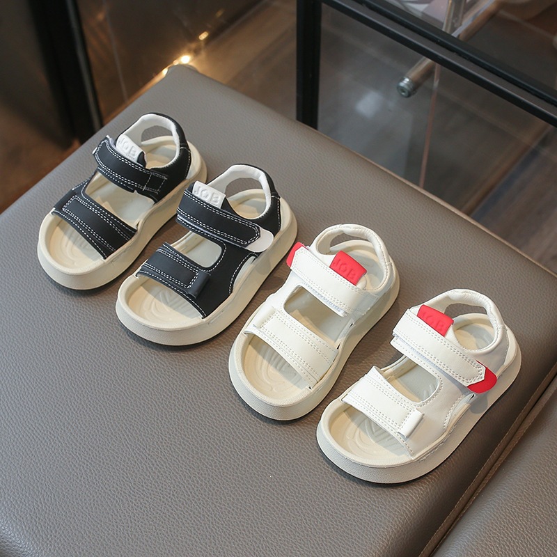 Kids Velcro Sandals Breathable Comfortable Soft Sole Waterproof Ultra Lightweight Summer Beach Style_voghion.com