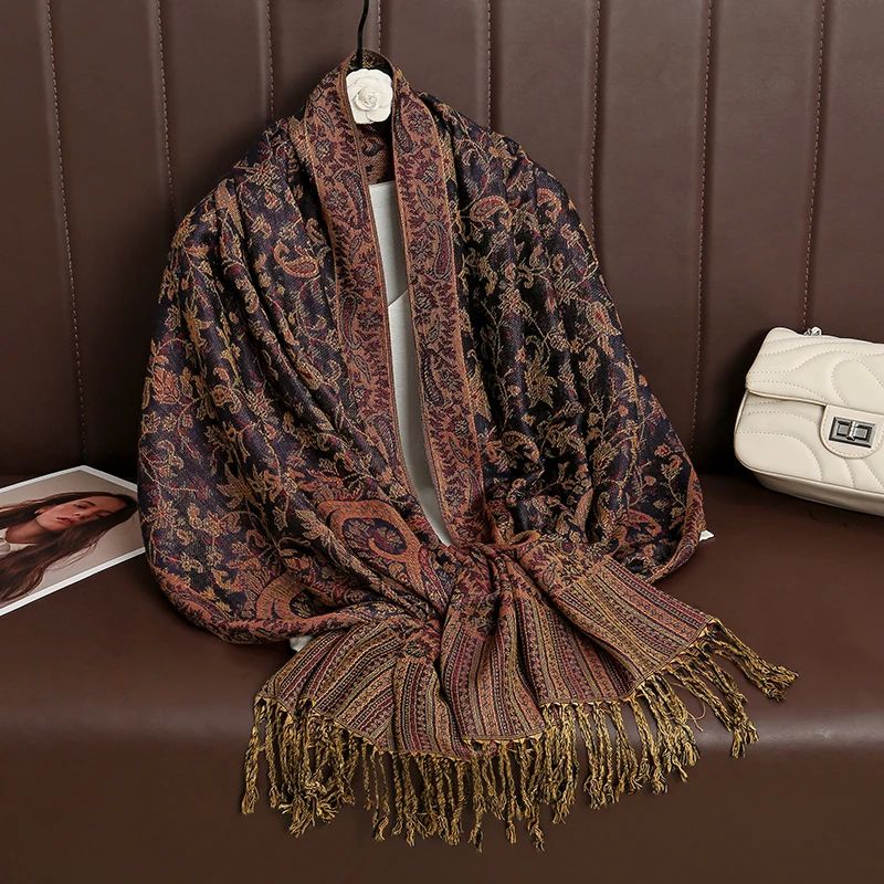 Tassel Blanket Design Thick Pashmina New Winter Warm Shawl W