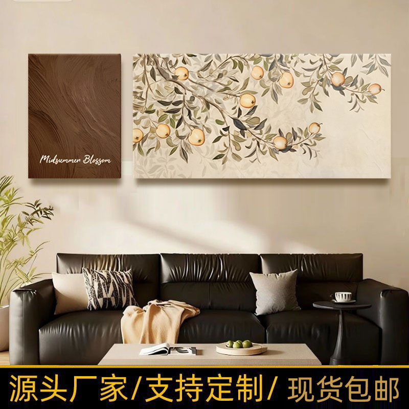 French Retro Sofa Hanging Painting Niche Art Green Mural Antique Style Decorative Painting Suitable for the Large White Wall of the Living Room