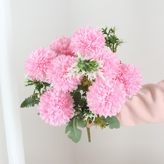 12-piece 8-head simulation ball chrysanthemum bouquet of simulation flowers dandelion home hotel wedding celebration decoration artificial flowers photography prop