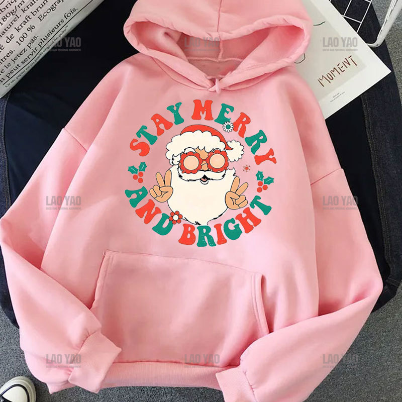 Merry Christmas Harajuku New Year Women Man Graphic Hoodies