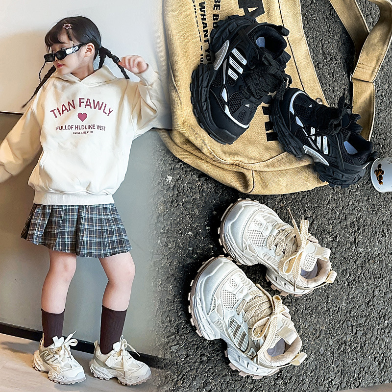 2025秋冬新款学生男童运动鞋儿童老爹鞋女童软底防滑跑步鞋休闲鞋|undefined