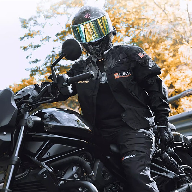 Duhan motocicleta motocicleta anti-caída al aire libre jinete motocicleta antiviento impermeable calentamiento ropa de carreras a través de la carretera cuatro estaciones